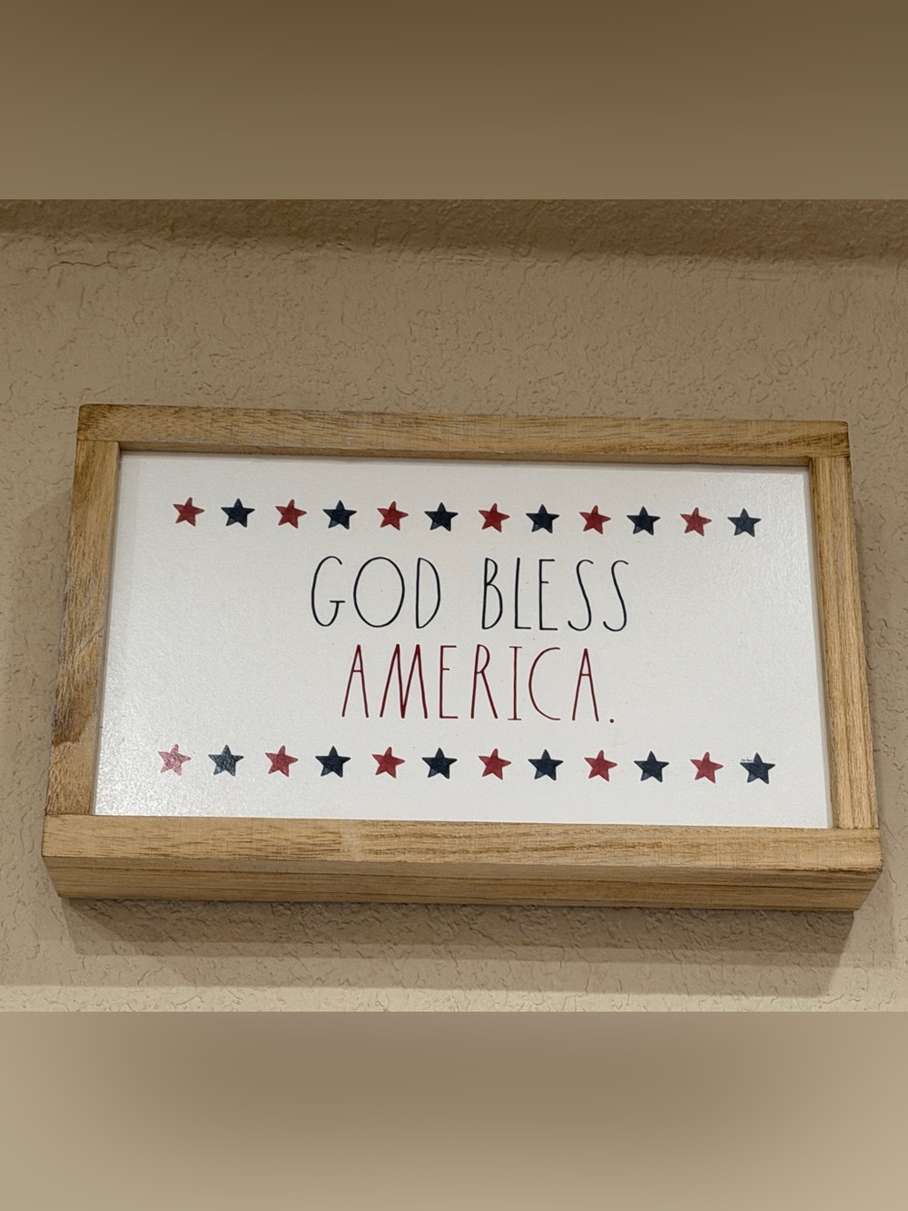 Rae Dunn God Bless America Wall Sign - Red & Navy